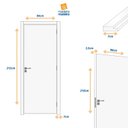 Ver imagem 3 de Kit Porta de Madeira Decorada 215x94cm Batente 7cm Cantareira Abertura Esquerda Marrom/Ipê MGM