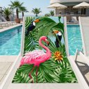 Ver imagem 1 de Toalha Banhão Estampada Praia Teka Malaga 75x150cm:Flamingo