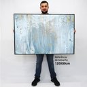 Ver imagem 2 de Quadro Decorativo em Canvas Abstrato Mármore Piscina TaColado Moldura Flutuante 4,5cm Freijó 120 x 8