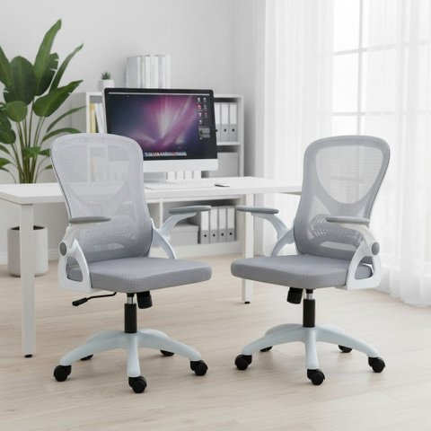 Kit 2 Cadeiras Escritório Home Office Giratória Tela Mesh Columbus Rivatti