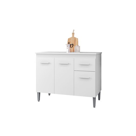 Gabinete Balcão Paris 3 Portas 1 Gaveta 100cm C/tampo Lar Doce Lar Móveis