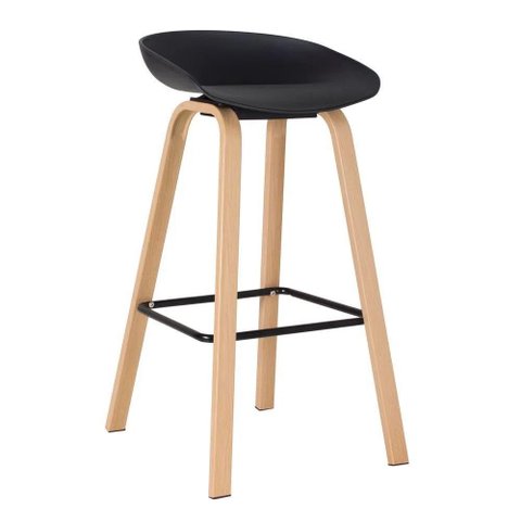 Banqueta para Área Gourmet 83cm Assento em Polipropileno 4 Unidades Cor:preto