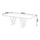 Ver imagem 2 de Mesa Sala de Jantar 6 Lugares 200cm Tampo com Vidro Shuri Preto/Ébano - Gran Belo