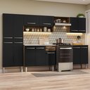 Ver imagem 1 de Armário de Cozinha Completa 293cm com Pia Rustic/Preto Emilly Madesa 08