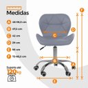 Ver imagem 6 de Cadeira Office Eiffel Slim Oficial Giratória - Cinza - 6