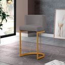 Ver imagem 2 de Banqueta Decorativa Emily Base Metal Dourado:cinza