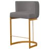 BANQUETA DECORATIVA EMILY BASE METAL DOURADO:CINZA - 1