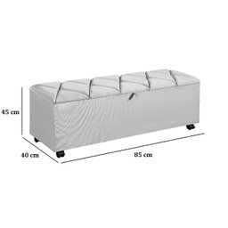 Recamier Baú Luxo Azul Escuro com Rodinhas 85cm - 4