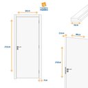 Ver imagem 3 de Kit Porta de Madeira Decorada 215x64cm Batente 16cm Gaucha Abertura Direita Marrom/Ipê MGM