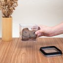 Ver imagem 6 de Pote de acrílico 620ml com tampa transparente quadrado empilhável - Oikos