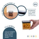 Ver imagem 4 de Pote de acrílico 620ml com tampa transparente quadrado empilhável - Oikos