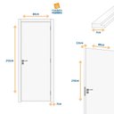 Ver imagem 3 de Kit Porta de Madeira Decorada 215x64cm Batente 7cm Gaucha Abertura Direita Marrom/Ipê MGM