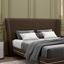 Ver imagem 2 de Cabeceira Design para Cama Casal Torres Pés em Madeira Veludo Marrom G91 - Gran Belo