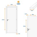 Ver imagem 3 de Kit Porta de Madeira Decorada 215x74cm Batente 10cm Gaucha Abertura Direita Marrom/Ipê MGM