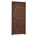 Ver imagem 2 de Kit Porta de Madeira Decorada 215x84cm Batente 12cm Gaucha Abertura Direita Marrom/Ipê MGM