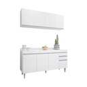 Ver imagem 3 de Cozinha Compacta Lorena 160cm 8 Portas 2 Gavetas com Tampo Branco Maderatto Móveis