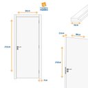 Ver imagem 3 de Kit Porta de Madeira Decorada 215x84cm Batente 16cm Gaucha Abertura Direita Marrom/Ipê MGM