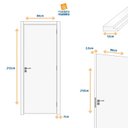 Ver imagem 3 de Kit Porta de Madeira Decorada 215x94cm Batente 12cm Gaucha Abertura Direita Marrom/Ipê MGM