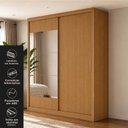 Ver imagem 3 de Guarda-Roupa 100% MDF 2 Portas de Correr 2 Gavetas com Espelho 131x213x55cm Cinamomo