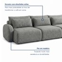 Ver mais imagens de Sofá Orgânico Retrátil 4 Lugares 270cm Base Madeira Maciça Oxford