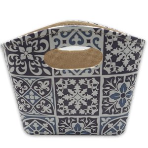 Porta Revista ou Cesto de Flores Bolsa Ladrilhos 20x16cm