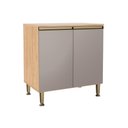 Ver imagem 1 de Balcão Cozinha Movelbento Rebeca c/2 Portas 80cm Mel/Cinza