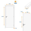 Ver imagem 3 de Kit Porta de Madeira Decorada 215x64cm Batente 10cm Mantiqueira Abertura Direita