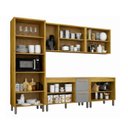 Ver imagem 4 de Cozinha Completa Modulada 13 Portas 2 Gavetas com Paneleiro Cristaleira e Balcão Demi Espresso Móveis Cinza/Cinamomo/Acetinado
