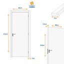 Ver imagem 3 de Kit Porta de Madeira Decorada 215x64cm Batente 7cm Mantiqueira Abertura Direita Marrom/Ipê MGM