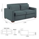 Ver imagem 4 de Sofa Cama Casal Sofia 2 Lugares 170cm com Pés de Madeira Talento Móveis