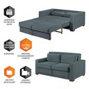 Ver imagem 2 de Sofa Cama Casal Sofia 2 Lugares 170cm com Pés de Madeira Talento Móveis