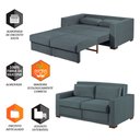 Ver imagem 3 de Sofa Cama Casal Sofia 2 Lugares 170cm com Pés de Madeira Talento Móveis