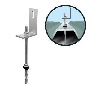 Estrutura Suporte Fixador Linha C Placa Painel Solar Inox para Telha Fibro ou Ondulada em Viga Metál