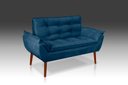 Ver imagem 1 de Namoradeira Opala Suede Azul Marinho- RV Decora