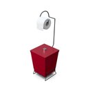 Ver imagem 1 de Lixeira com Suporte de Papel Higiênico em Aço Preto - Stolf Vermelho