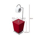 Ver imagem 2 de Lixeira com Suporte de Papel Higiênico em Aço Preto - Stolf Vermelho