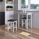 Ver imagem 1 de Conjunto Mesa para Sala de Jantar Dobrável com 4 Banquetas Branco