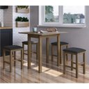 Ver imagem 1 de Conjunto Mesa para Sala de Jantar Dobrável com 4 Banquetas Marrom/Ameixa Negra