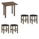 Ver imagem 2 de Conjunto Mesa para Sala de Jantar Dobrável com 4 Banquetas Marrom/Ameixa Negra