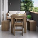 Ver imagem 1 de Conjunto Mesa para Sala de Jantar com 4 Banquetas Marrom/Ameixa Negra