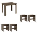 Ver imagem 2 de Conjunto Mesa para Sala de Jantar com 4 Banquetas Marrom/Ameixa Negra