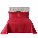 Ver imagem 3 de Kit Cobre Leito Dupla Face Micro Percal 200 Fios Queen com Porta Travesseiro:vermelho