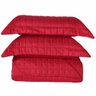Kit Cobre Leito Dupla Face Micro Percal 200 Fios Queen com Porta Travesseiro:vermelho - 4