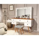 Ver imagem 1 de Penteadeira com Banqueta Camarim Leds e Espelho Incluso Anaí: Branco/nature