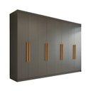 Ver imagem 2 de Guarda-Roupa Casal 8 Portas 4 Gavetas 100% MDF Cinza Albert