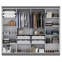 Ver imagem 4 de Guarda-Roupa Casal 8 Portas 4 Gavetas 100% MDF Cinza Albert