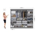 Ver imagem 3 de Guarda-Roupa Casal 8 Portas 4 Gavetas 100% MDF Cinza Albert