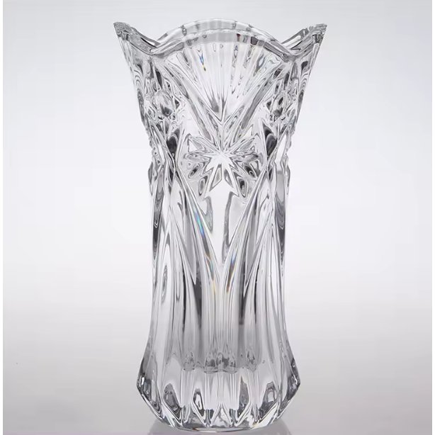 Vaso Decorativo Grande 28cm em Vidro Lapidado Elegante Resistente - 4
