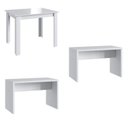 Ver imagem 2 de Conjunto Sala de Jantar Mesa com 2 Bancos Branco