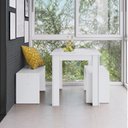 Ver imagem 1 de Conjunto Sala de Jantar Mesa com 2 Bancos Branco